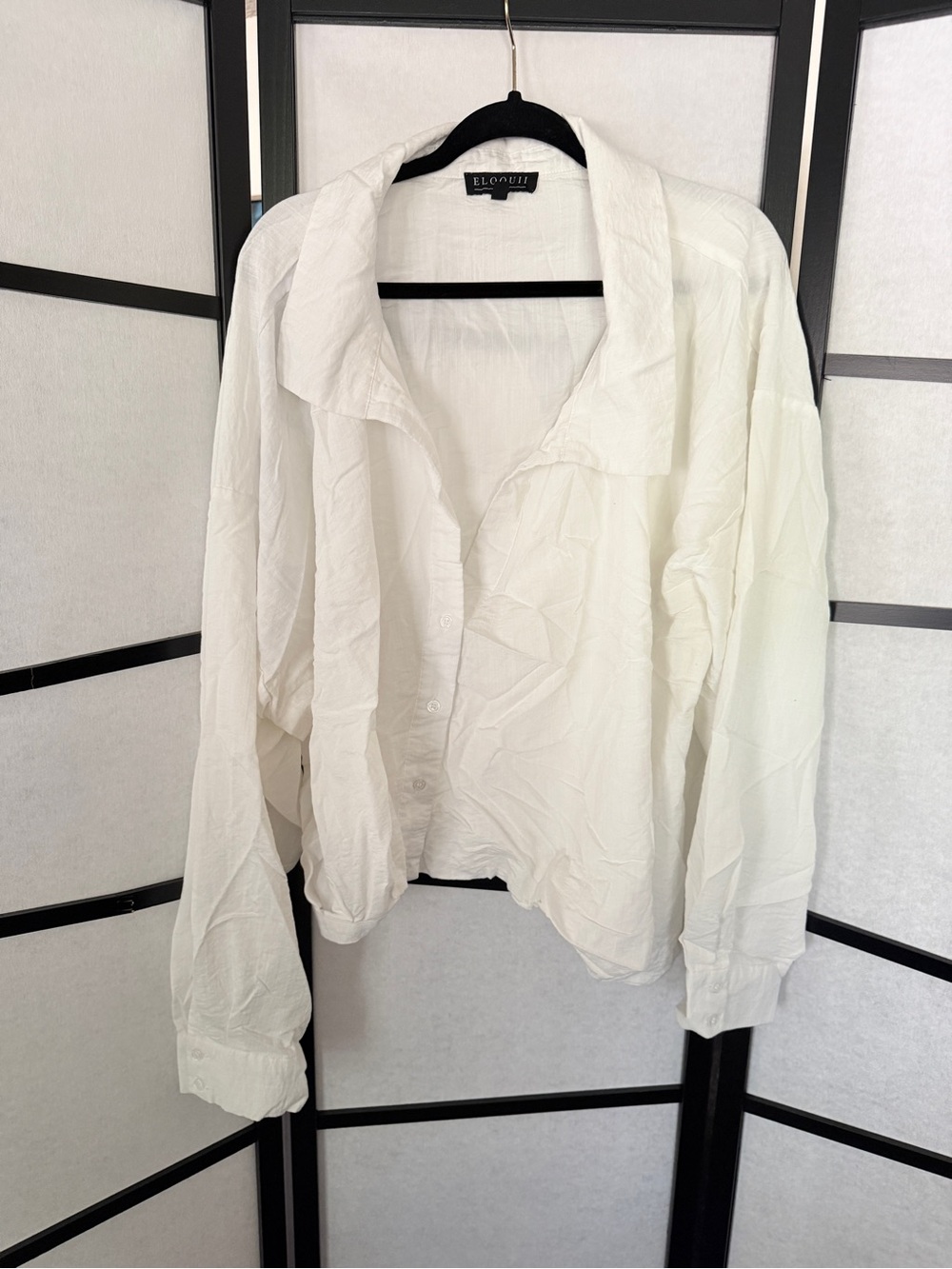 Eloquii White Button-Down Relaxed Women's Shirt